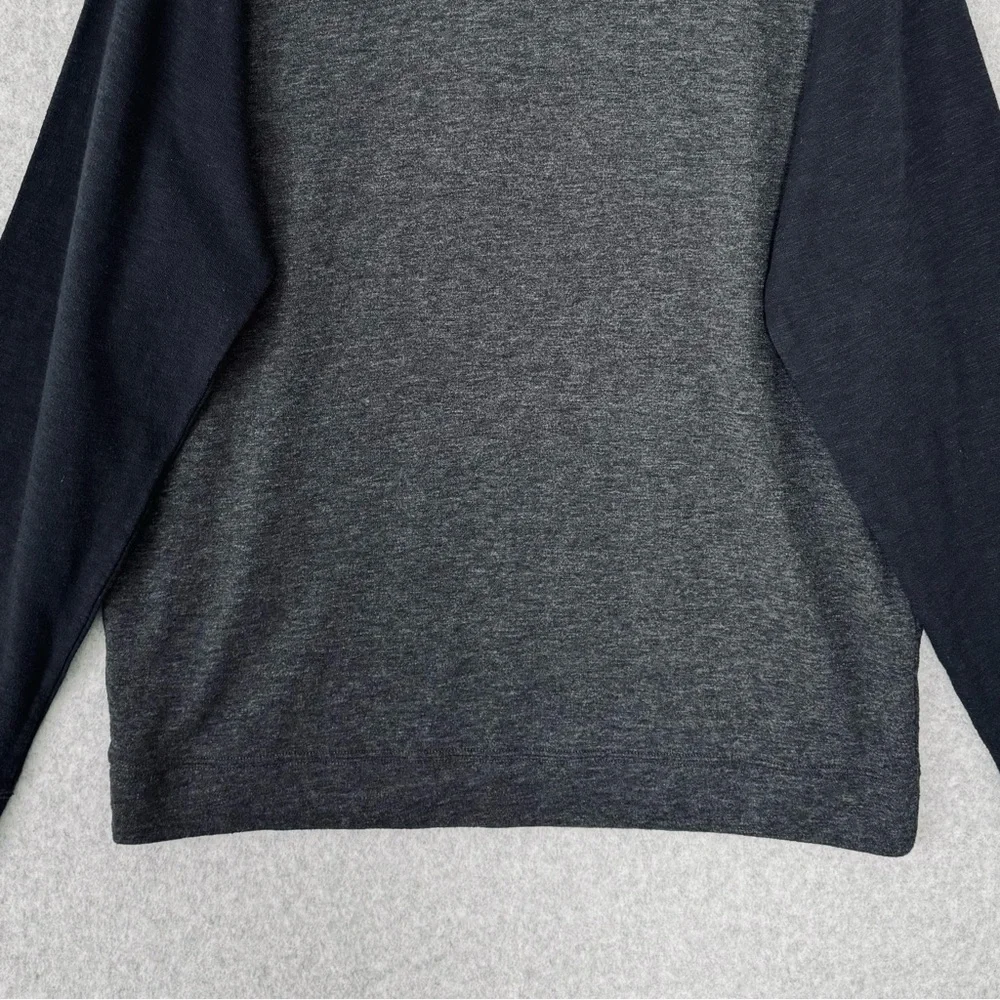 Vince Pullover Hoodie Mens Large Gray Navy Blue Double Knit Long Sleeve Pocket - Picture 9 of 15